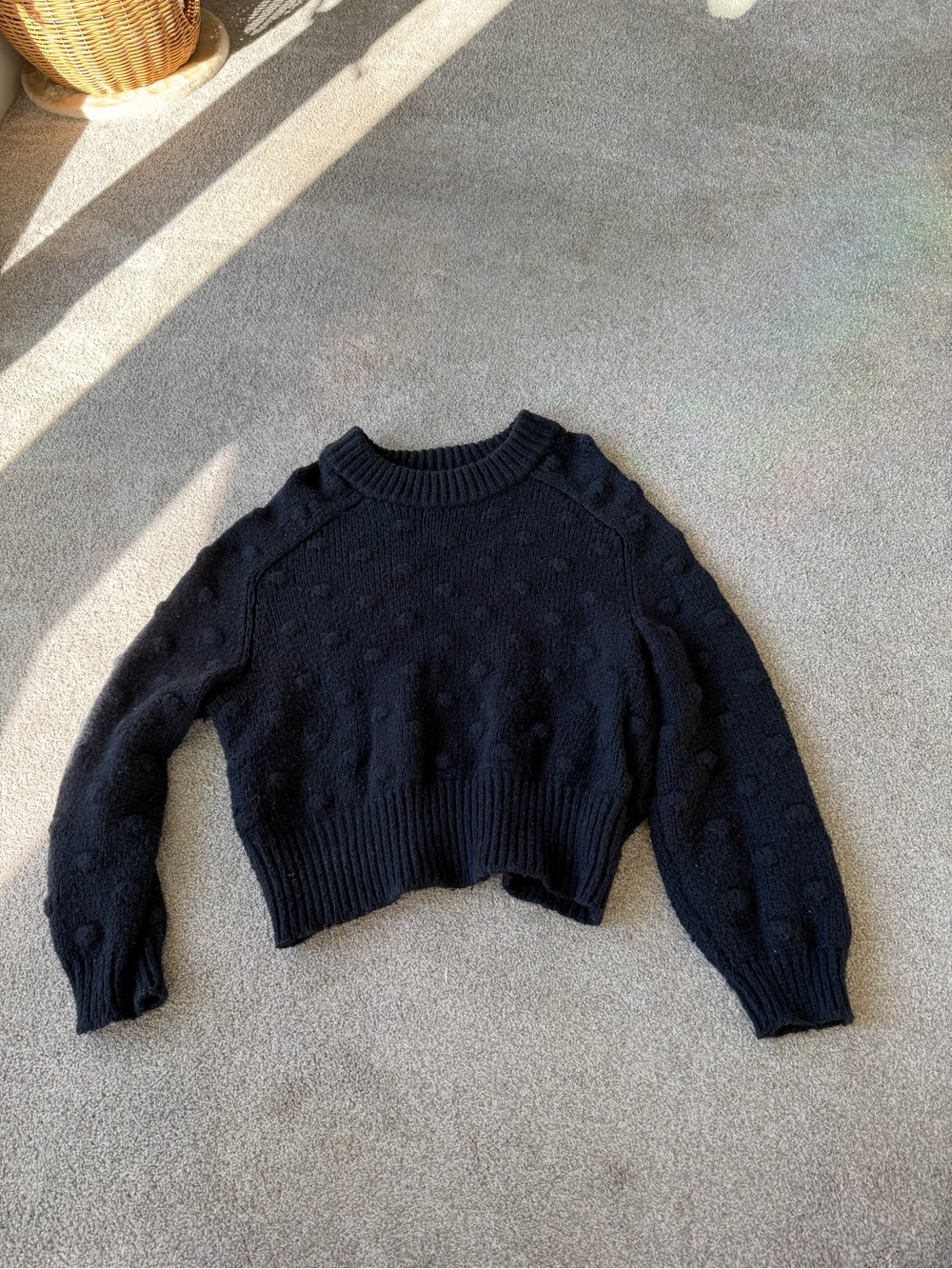 Universal Thread Black Dot-Textured Crewneck Sweater